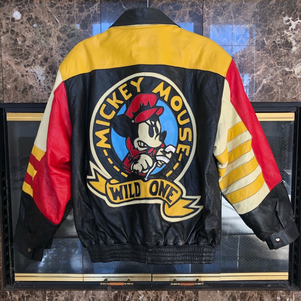 mickey mouse wild ones vintage leather jacket